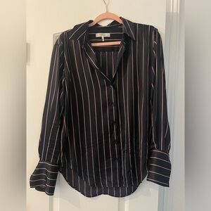 Frame Denim dark navy /almost black  Shirt with Red and White Stripes